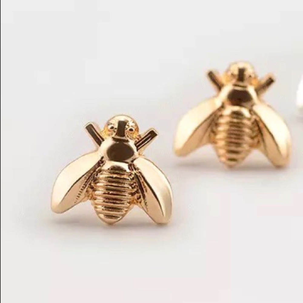 2/$12 Gold Bumble Bee Stud Earrings